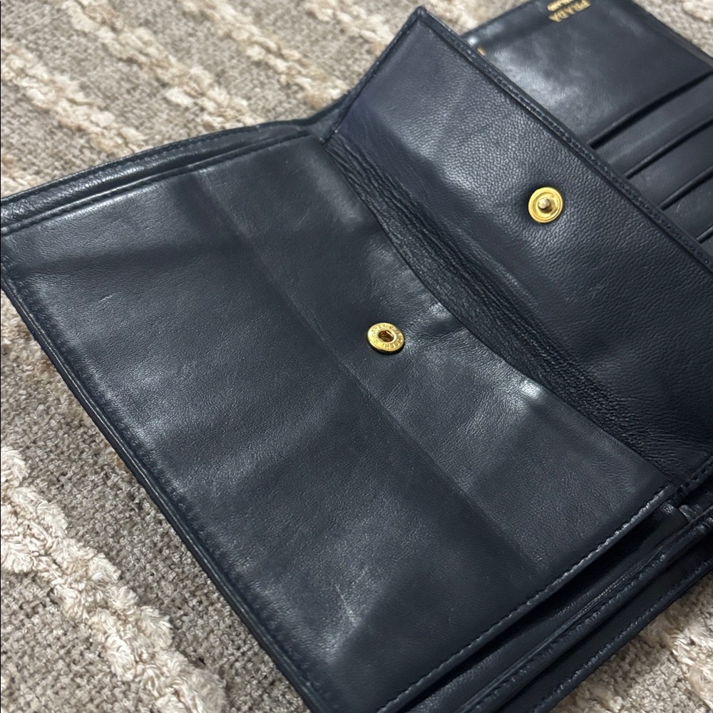 Prada Black Quilted Nylon Wallet Envelope Clutch - Picture 7 of 16
